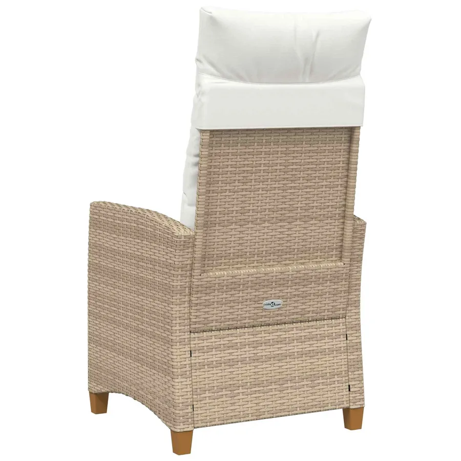 Chaise inclinable avec plateau à thé 62 x 64 x 112 cm polyrotin - 6