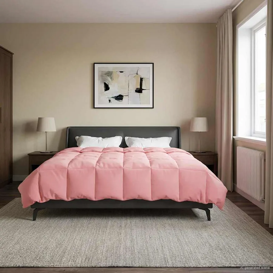 Duvet d'été simple Matelassé Rose 240 x 260 cm Microfibre - 4
