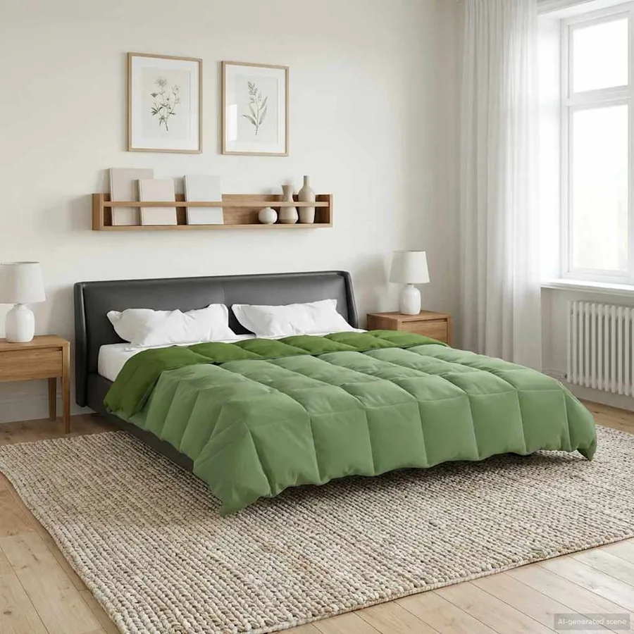 Duvet d'hiver Matelassé Vert 220 x 240 cm Microfibre