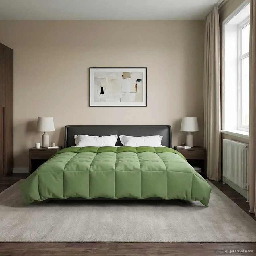 Duvet d'hiver Matelassé Vert 220 x 240 cm Microfibre - 4