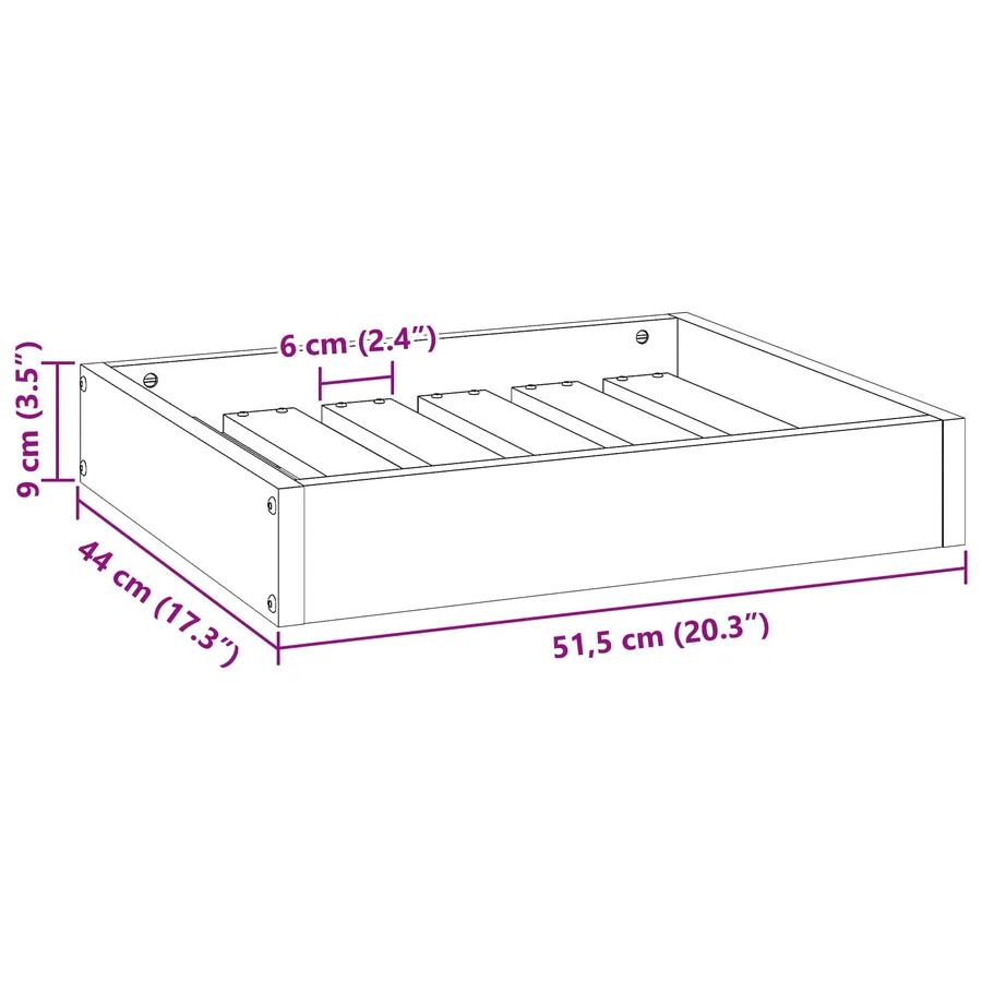 Lit pour Chien Cire marron 51,5 x 44 x 9 cm Bois de Pin Massif - 7