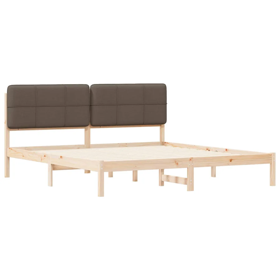 Cadre de lit avec tête de lit rembourrée Taupe 200 x 200 cm - 4