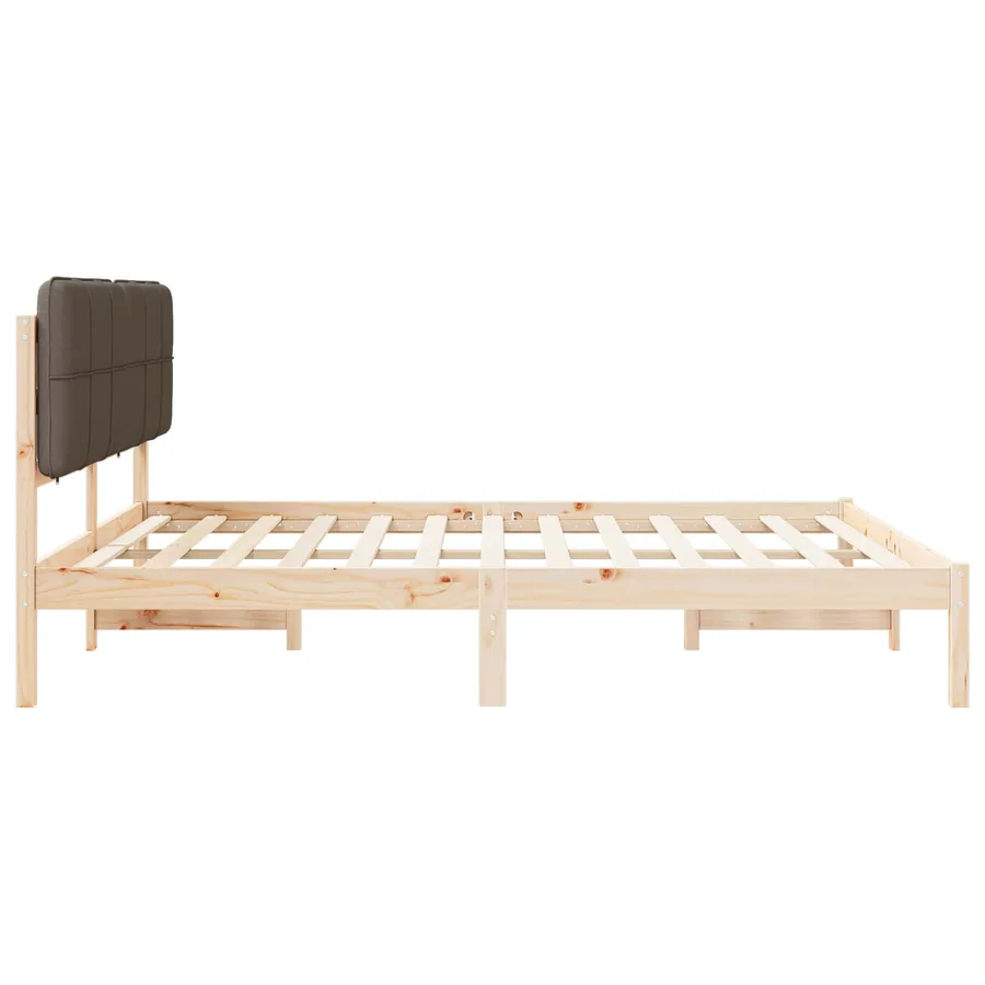 Cadre de lit avec tête de lit rembourrée Taupe 200 x 200 cm - 6