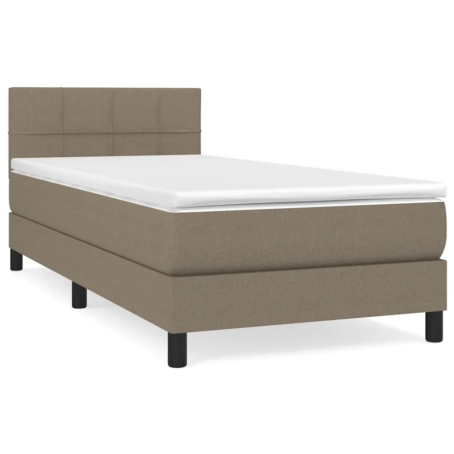Sommier à lattes de lit avec matelas Taupe 90x190 cm Tissu - 2