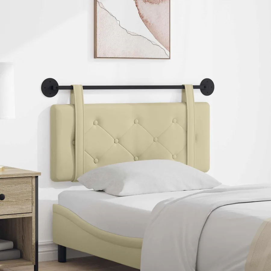 Tête de lit suspendue Crème Simili cuir
