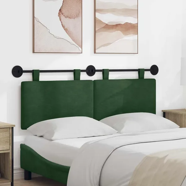 Tête de lit suspendue Vert Jungle Tissu en velours côtelé