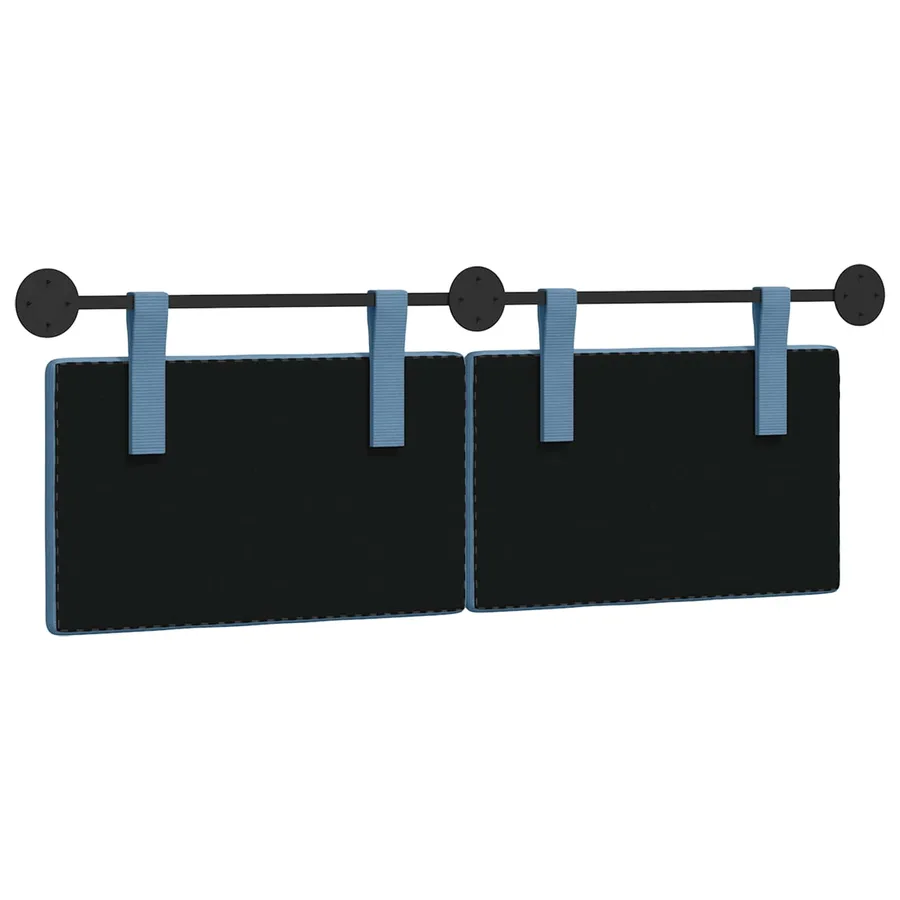 Tête de lit suspendue Bleu Tissu en velours côtelé - 7