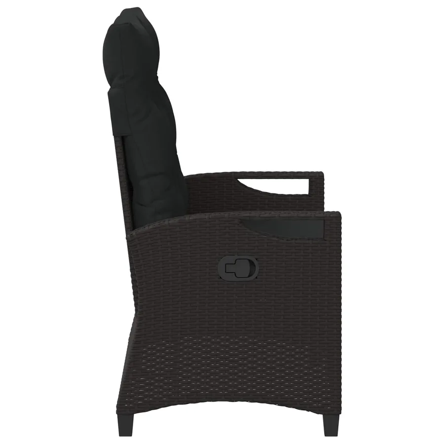 Banc de jardin Noir 105 x 60 x 112 cm Acier et Polyester - 5