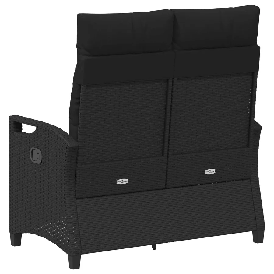 Banc de jardin Noir 105 x 60 x 112 cm Acier et Polyester - 6