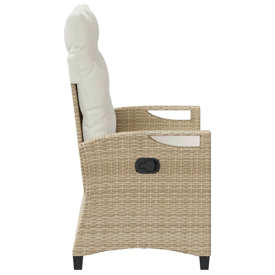 Banc de jardin avec oreiller Beige et crème 105 x 60 x 112 cm - 5