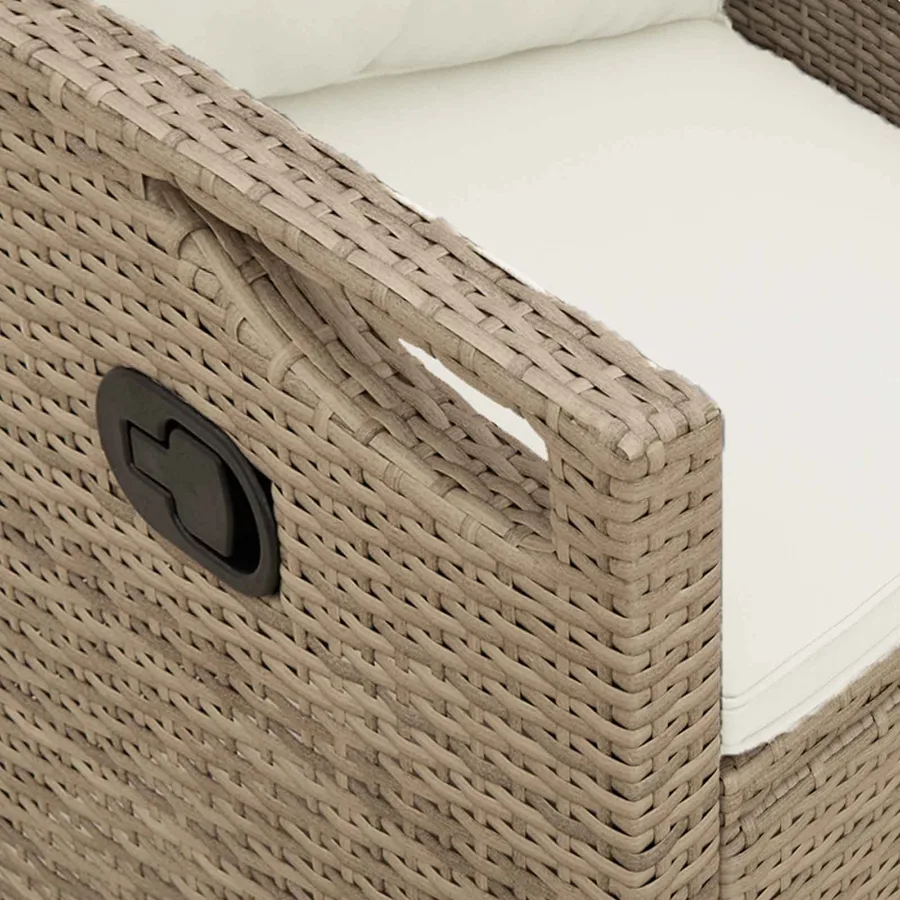 Banc de jardin avec oreiller Beige et crème 105 x 60 x 112 cm - 7