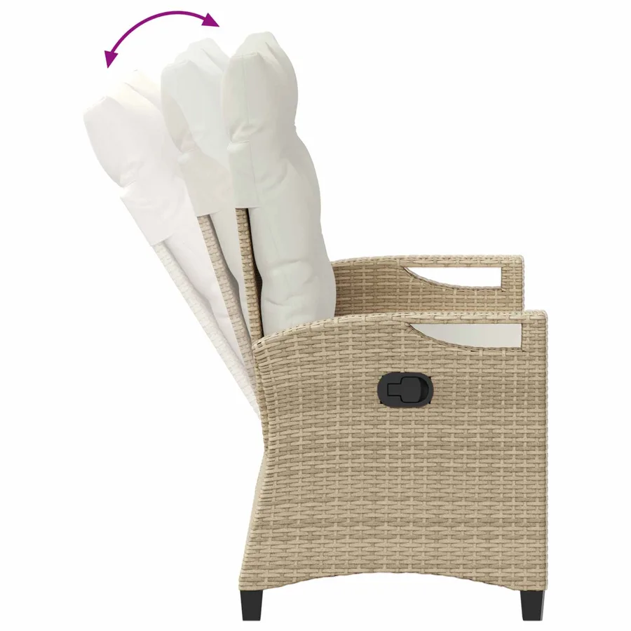 Banc de jardin avec oreiller Beige et crème 105 x 60 x 112 cm - 9