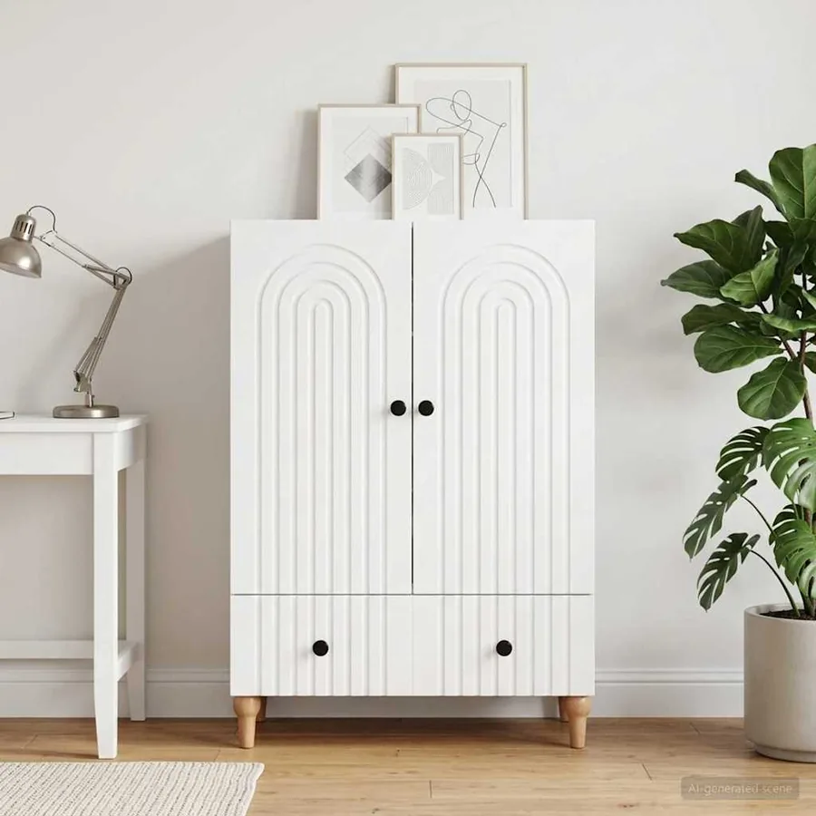 Buffet Blanc 66 x 34,5 x 95 cm Bois d'ingénierie