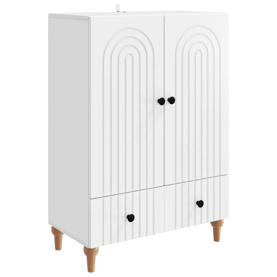 Buffet Blanc 66 x 34,5 x 95 cm Bois d'ingénierie - 2