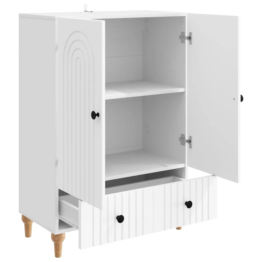 Buffet Blanc 66 x 34,5 x 95 cm Bois d'ingénierie - 4