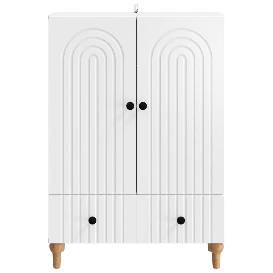 Buffet Blanc 66 x 34,5 x 95 cm Bois d'ingénierie - 5