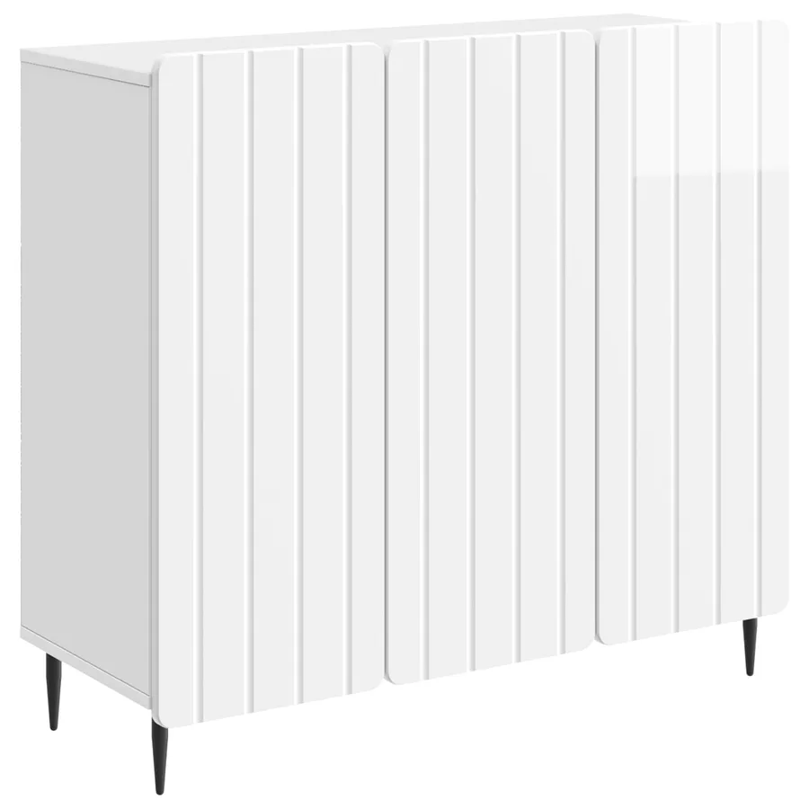 Buffet Blanc brillant 89 x 34,5 x 82 cm Bois d'ingénierie - 2