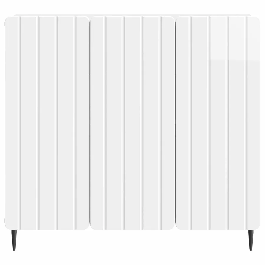 Buffet Blanc brillant 89 x 34,5 x 82 cm Bois d'ingénierie - 6