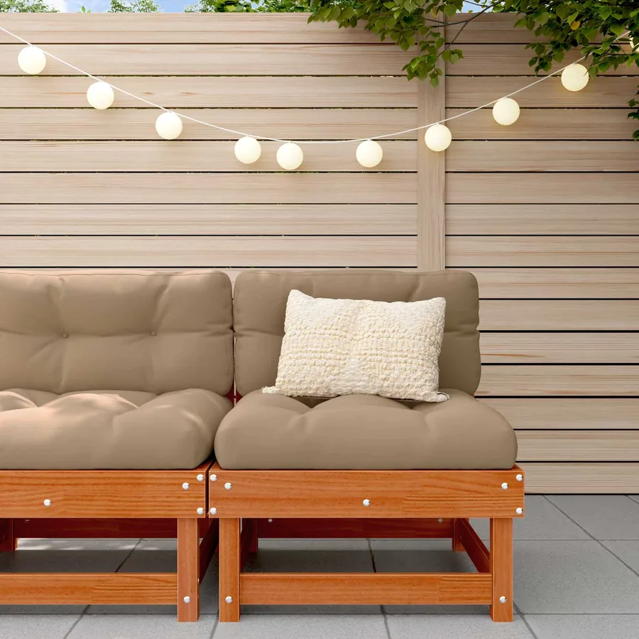 Sofa de jardin milieu Pin massif Brun Ciré
