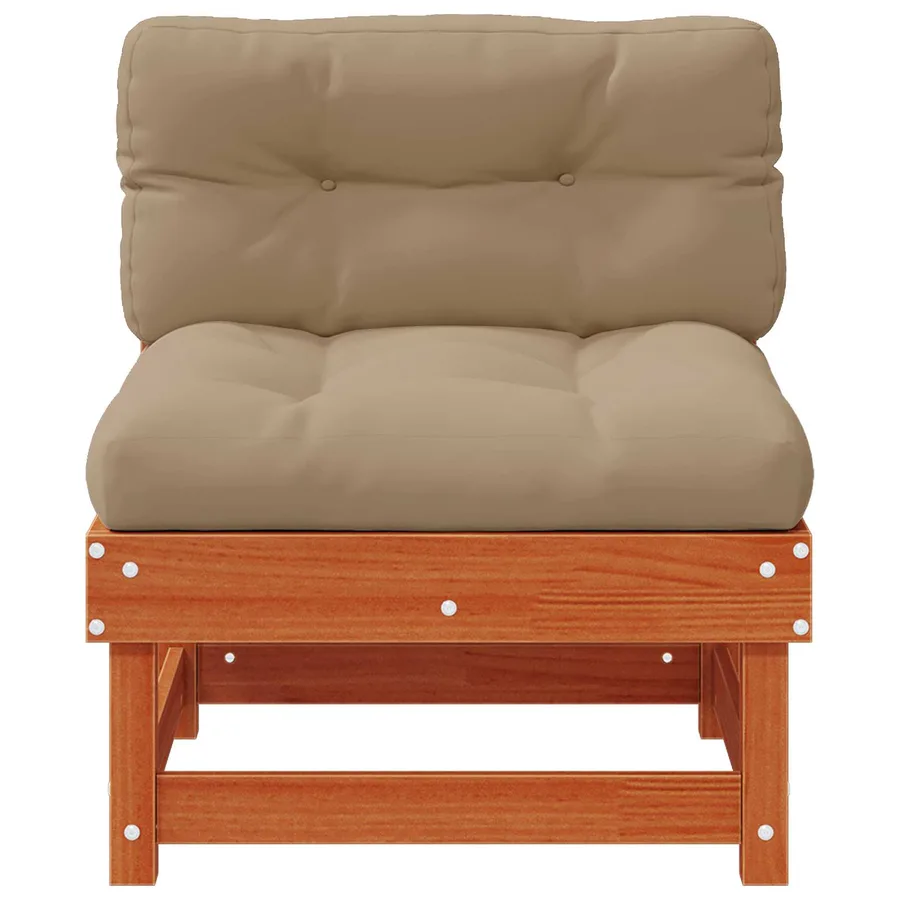 Sofa de jardin milieu Pin massif Brun Ciré - 4