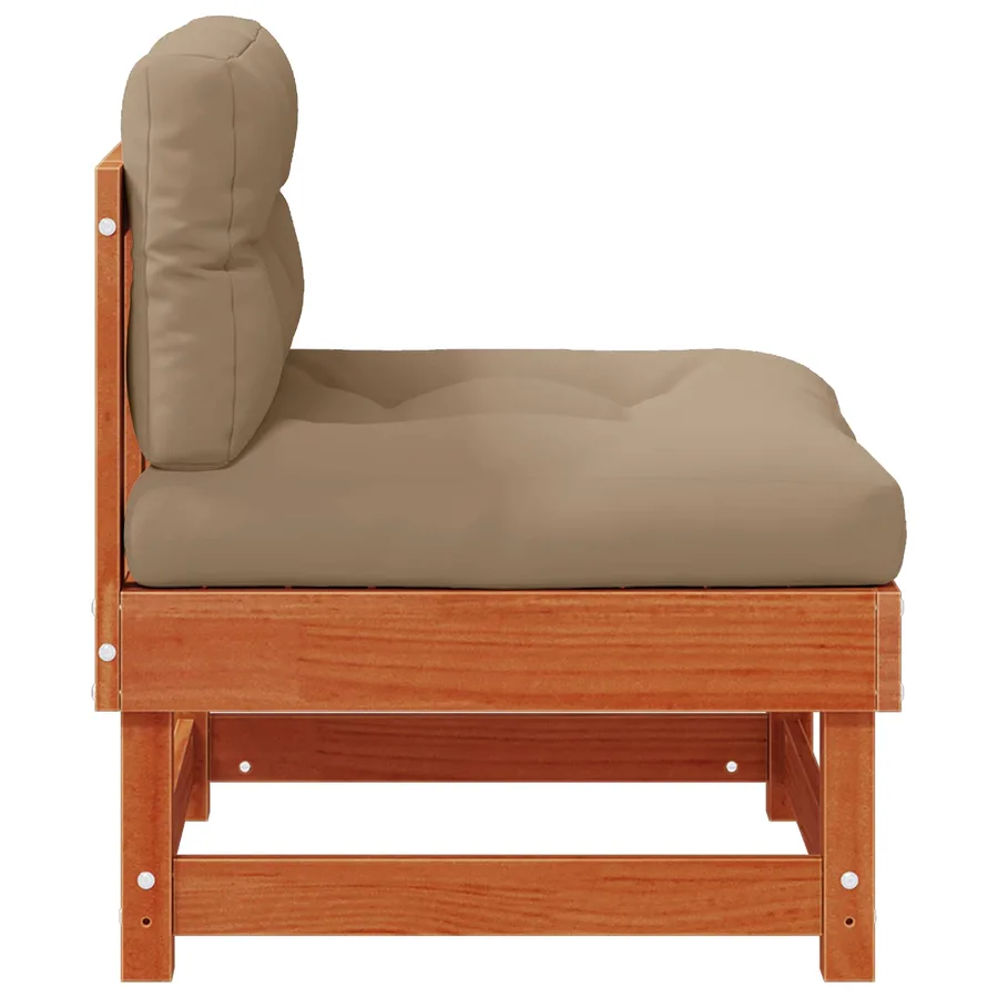 Sofa de jardin milieu Pin massif Brun Ciré - 5