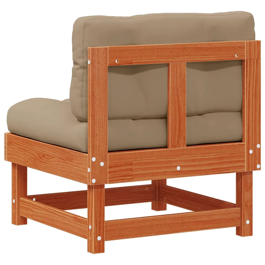 Sofa de jardin milieu Pin massif Brun Ciré - 6