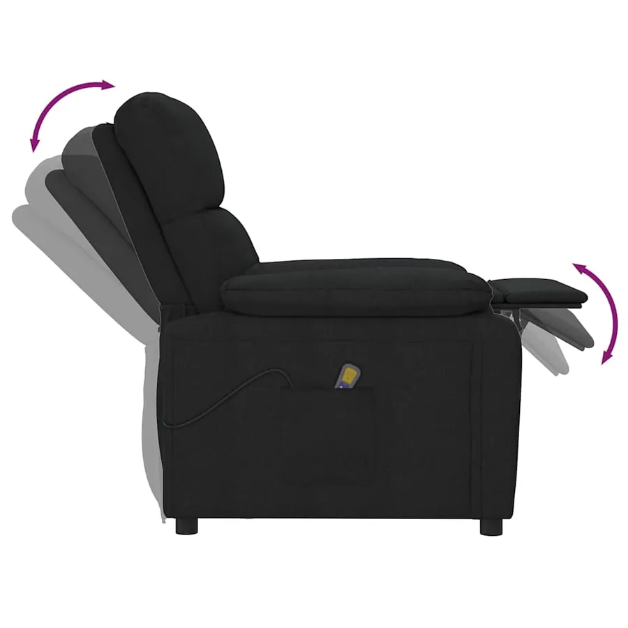 Fauteuil de massage Noir Tissu - 7