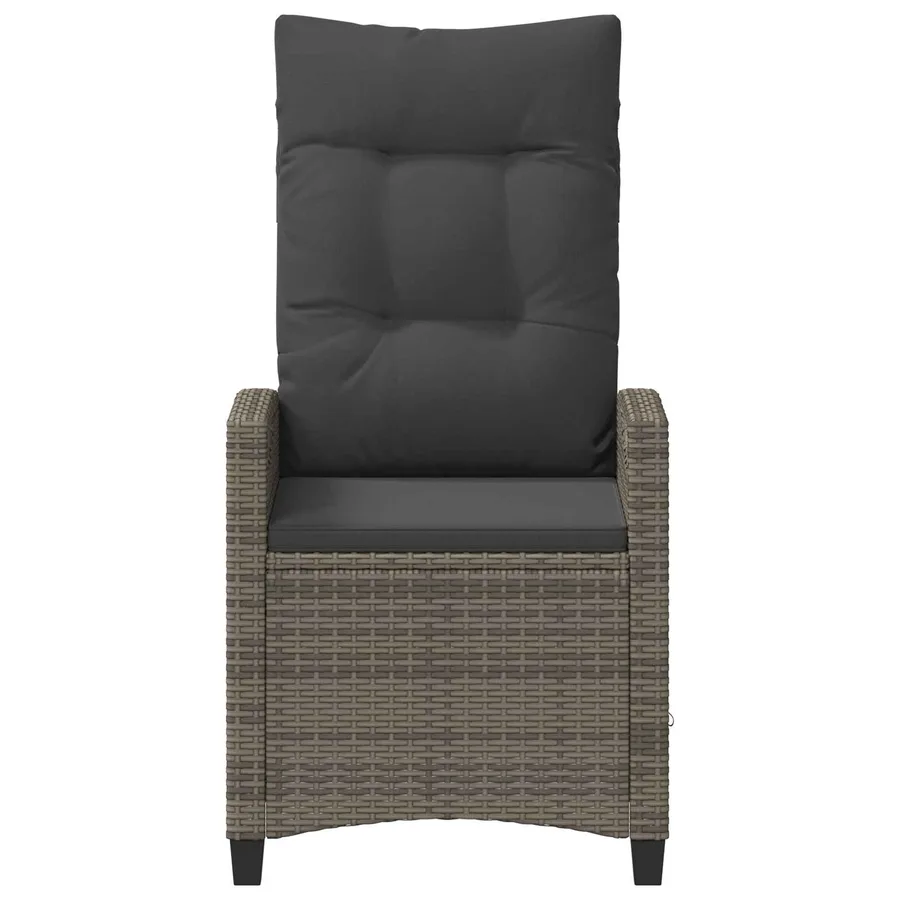 Chaise de jardin inclinable Gris et Gris foncé 56 x 60 x 112 cm - 5