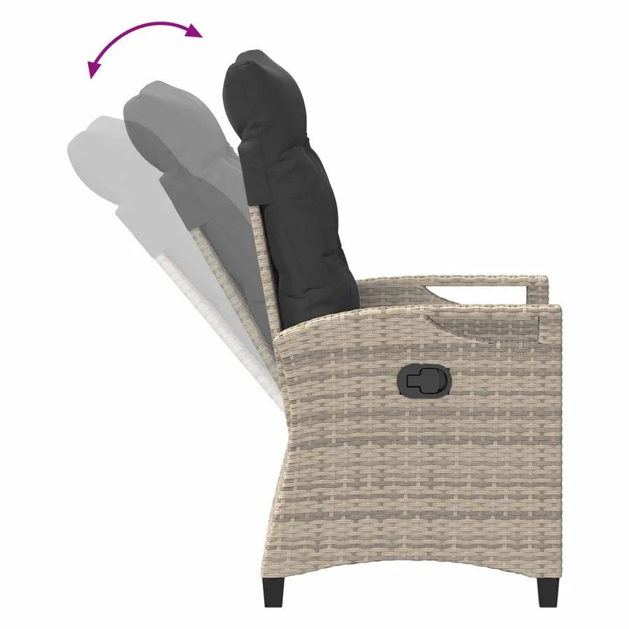 Chaise de jardin 2 pcs Gris clair et gris foncé - 9