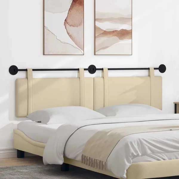 Tête de lit suspendue Crème Tissu
