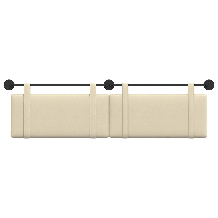 Tête de lit suspendue Crème Tissu - 5