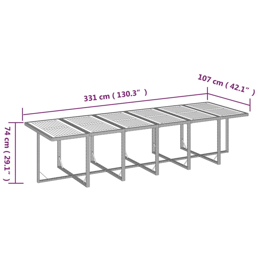 Ensemble à manger de jardin coussins 17 pcs Résine tressée Noir - 8