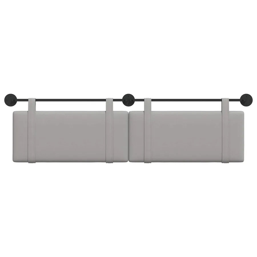 Tête de lit suspendue Gris nuage tissu - 5