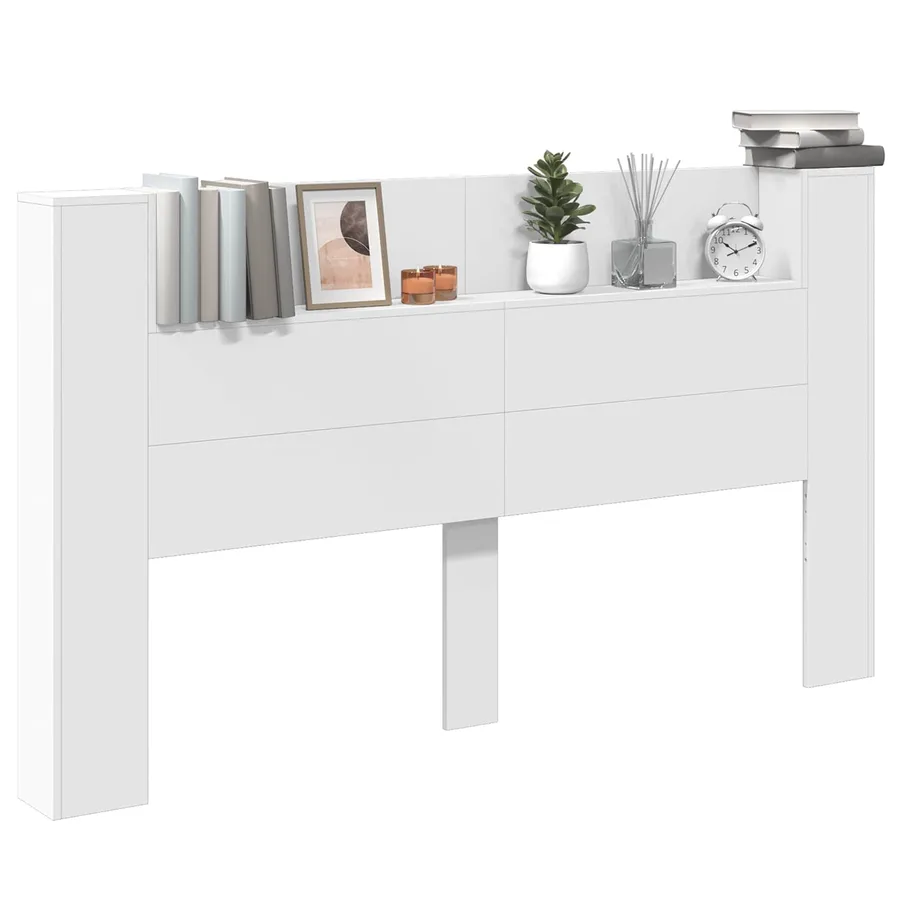 Cabinet de Tête de Lit avec LED Blanc 180 x 16,5 x 103,5 cm - 3