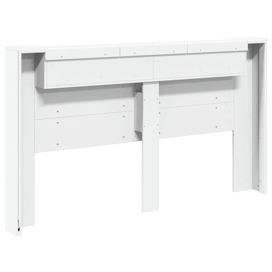 Cabinet de Tête de Lit avec LED Blanc 180 x 16,5 x 103,5 cm - 7