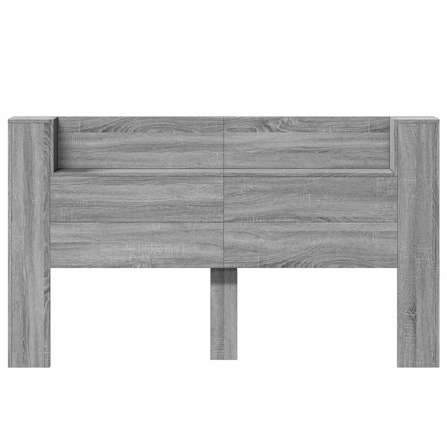 Cabinet de Tête de Lit avec LED Gris Sonoma Bois d'ingénierie - 5