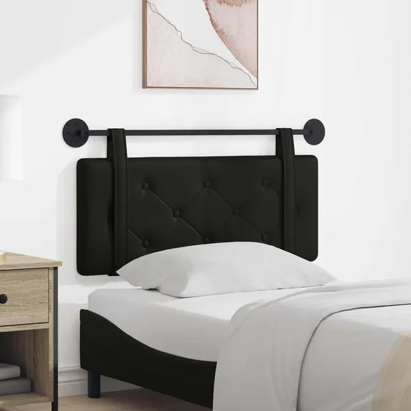 Tête de lit suspendue Noir Simili cuir