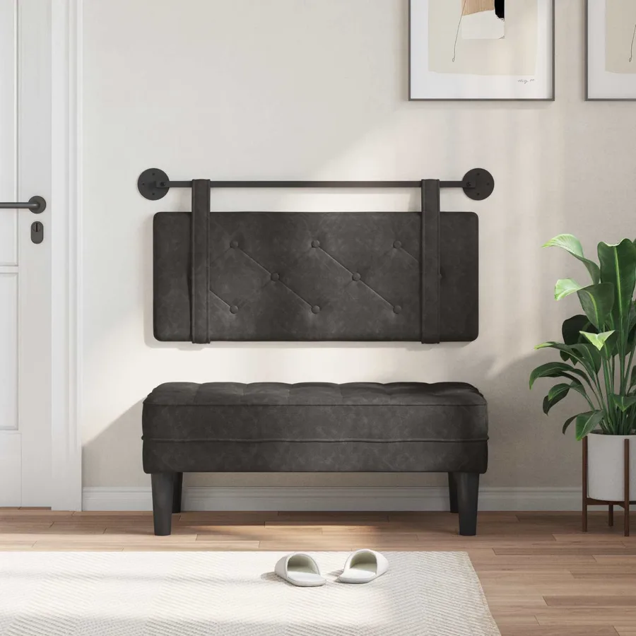 Tête de lit suspendue Noir PU antique - 3