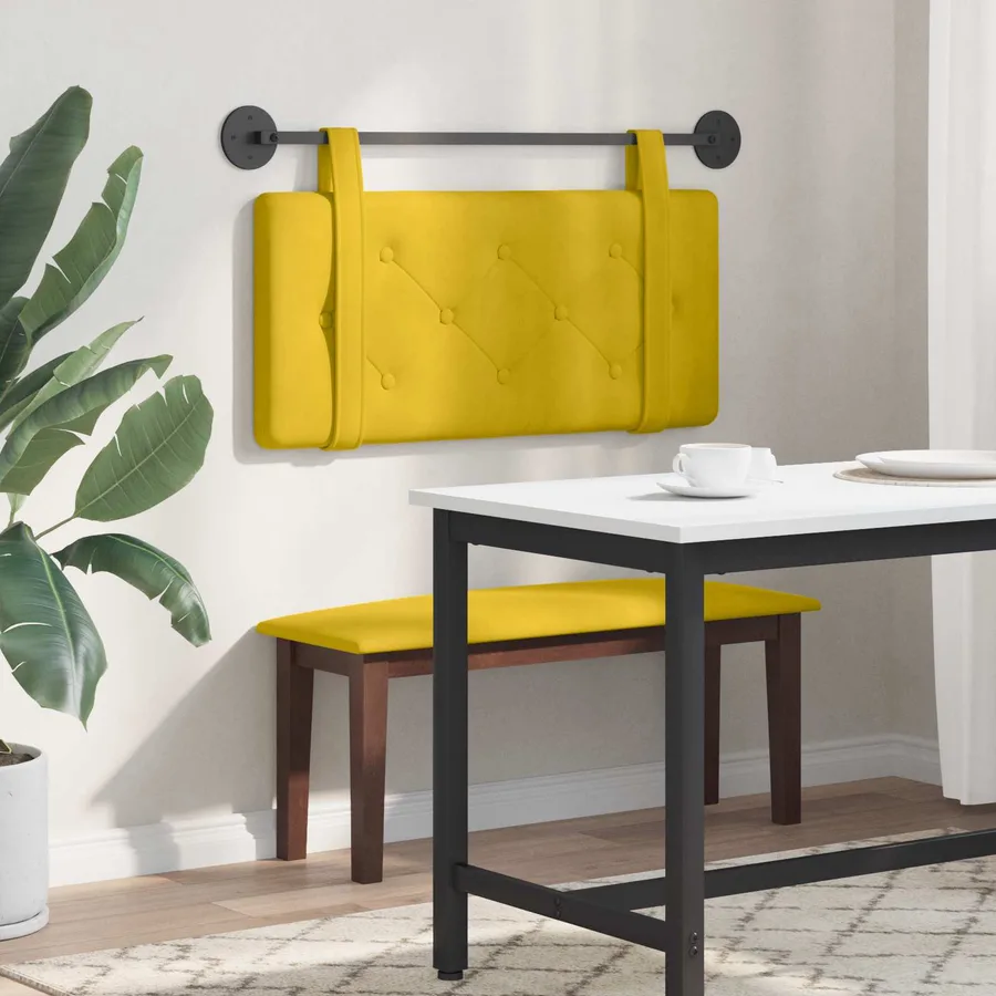 Tête de lit suspendue Jaune Velours - 4