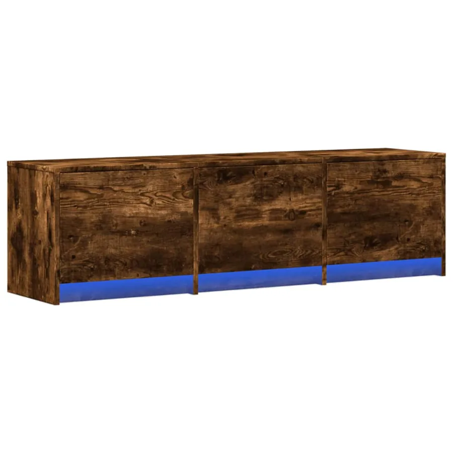 Meuble TV Chêne fumé 140 x 34 x 40 cm Bois d'ingénierie