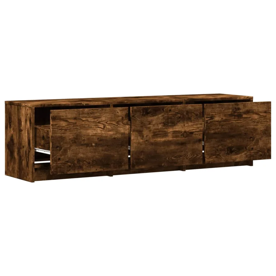 Meuble TV Chêne fumé 140 x 34 x 40 cm Bois d'ingénierie - 4