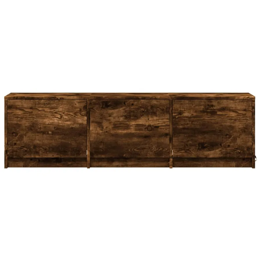 Meuble TV Chêne fumé 140 x 34 x 40 cm Bois d'ingénierie - 5