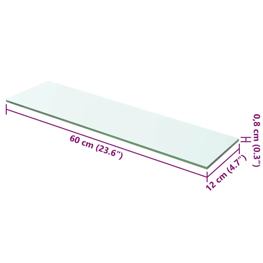 Panneau pour étagère Verre transparent 60 x 12 cm - 3