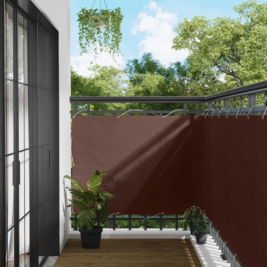 Écran de balcon Marron 110 x 700 cm Tissu Oxford