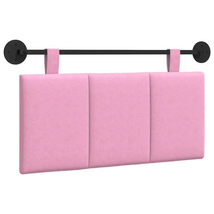 Tête de lit suspendue Rose Tissu - 2