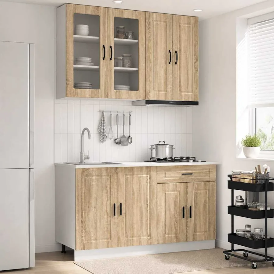 Unité de cuisine PORTO 4 pcs Chêne Sonoma Bois d'ingénierie