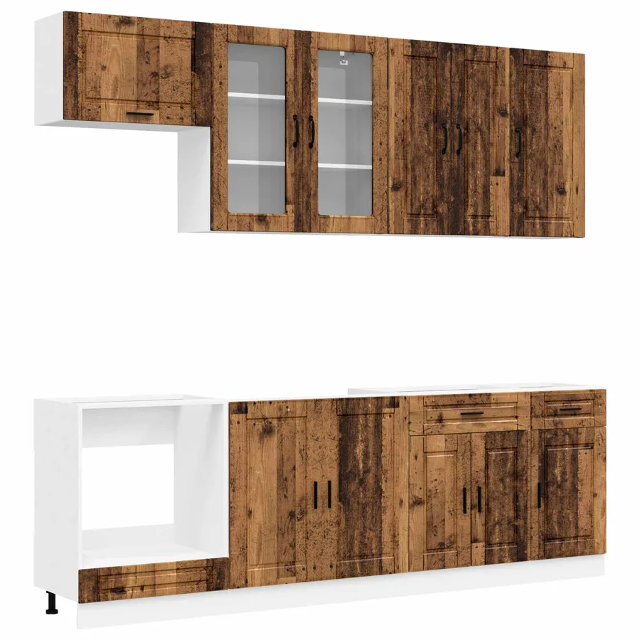 Unité de cuisine PORTO 8 pcs Bois ancien Bois d'ingénierie - 2