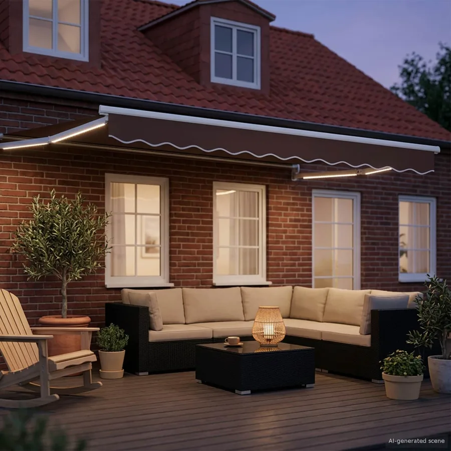 Auvent rétractable électrique Marron 2,5 x 2 m - 3