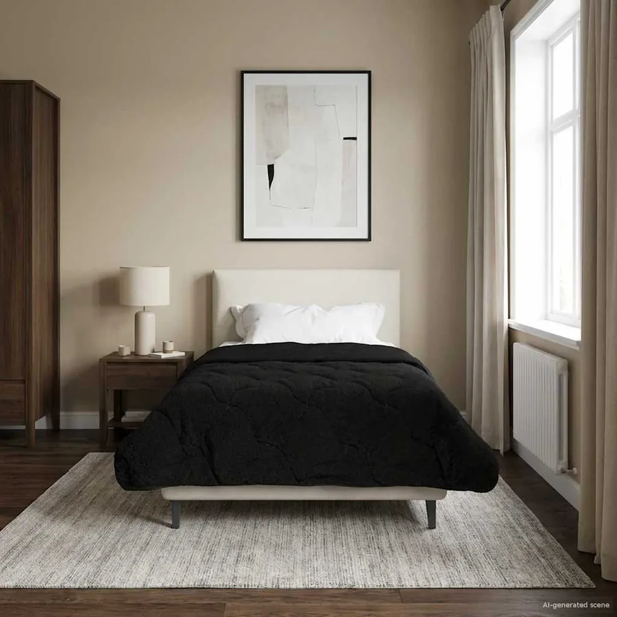 Duvet d'été simple Matelassé Noir 140 x 220 cm