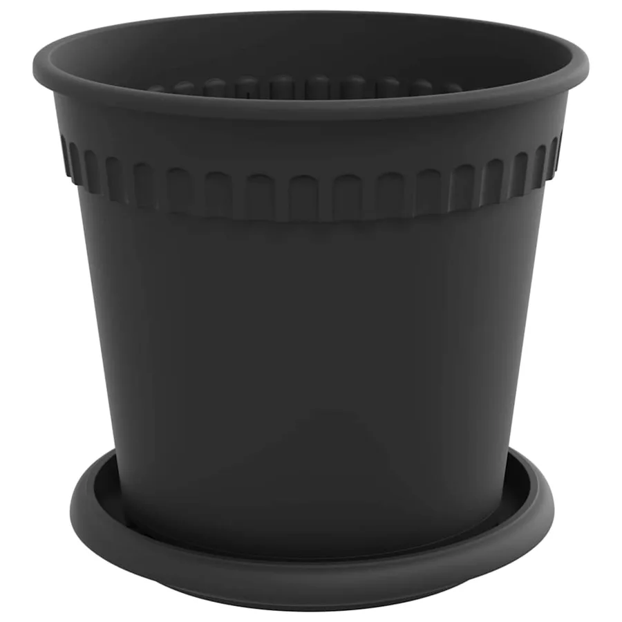 Pots de plantes 6 pcs Noir Ø 17 x 14 cm Plastique - 5